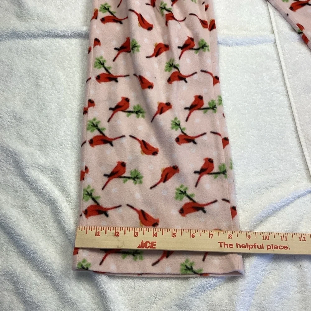 Rene Rofe Girls Pink Sleepware fleece pajama pant red cardinal Sz Lg